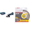 Bosch Professional Smerigliatrice Angolare a Batteria GWS 18-125 V-LI, Ø Disco: 125 mm, Batterie/Caricabatteria non Inclusi + Disco diamantato pezziandard per Universal DIA-TS 125x22,23