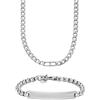 FOSSIL Collana da Uomo Heritage in Acciaio Inossidabile Argento e Bracciale Knox, Set
