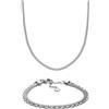 SKAGEN Collana e Bracciale da Uomo Tov Mesh in Acciaio Inossidabile Argento, Set