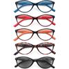 HEEYYOK 5 Pacco Occhiali da Lettura,Leggero Moda,Cerniere a Molla di Qualita,Occhiali da Vista per Uomo Donna,Mescola Colore