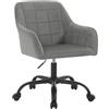 WOLTU Sedia da Ufficio Girevole Ergonomica, Regolabile in Altezza Con Rotelle, per Computer, Trucco, Scrivania - Ufficio, Camera da Letto - Velluto, Grigio Scuro+Nero, BS165dgr
