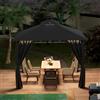 Devoko Gazebo da Giardino 3x3x2,7m con illuminazione a LED, UV50+ Gazebo da Terrazza all'aperto con doppio Tetto, Gazebo da Giardino per 4-6 Persone, Grigio Scuro