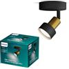Philips Conduit Spot, 1 faretto, 35W, attacco GU10, lampadina non inclusa, Grado di Protezione IP20, Nero