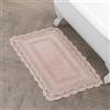 Laura Ashley Uncinetto Cotone 24 x 40 Tappeto da Bagno, Bianco, Blush, 24x40 in.