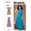 SIMPLICITY Cartamodello SS9948W2 - Cartamodello per abito da donna in maglia, con maniche e lunghezze variabili, W2 (50W-22W-24W-26W-28W)