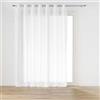 Douceur d'Intérieur Haltona Tenda con Occhielli, 240 x 240 cm, Effetto Lino Intrecciato, Bianco