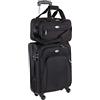 CABIN GO CABIN 5550 Set da 2 Valigie Trolley Leggero con Bagaglio a mano Borsone Piccolo Cabin Size - Trolley morbido con ruote girevoli 55x40x20 e Bagaglio a Mano 40x25x20