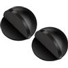 Hotop Fermaporta da Pavimento Autoadesivo Fermaporta Ovale in Acciaio Inox Protezione da Parete Montata a Pavimento Ferma Porta a Mezzaluna Semicircolare Lucido con Colle(Nero,2 pz)