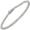 10:10 Bracciale Tennis Donna Argento Sterling, Placcato Oro Bianco 18 Kt, Zirconi Taglio Brillante Grado AAA Diametro 2 MM (L-19 CM)