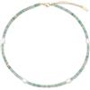 GAVU Collana Perle Donna, Collana Estiva da Donna con Perline di Avventurina Verde e Perle Coltivate di Acqua Dolce