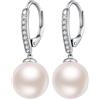 jiamiaoi Orecchini Perle Bianco Pendenti Argento Sterling 925 per Donna e Ragazza