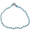 Spadarella Gioielli Spadarella spadino bracciale con sfere in argento 925 di diametro 3 mm e cotone marino colore azzurro.Lunghezza 17cm.SPBR01