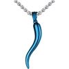 U7 Collana da uomo Corno Italiano in acciaio inox/placcato oro, ciondolo Amuleto di protezione, Acciaio inossidabile