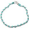 Spadarella Gioielli Spadarella spadino bracciale con sfere in argento 925 di diametro 4 mm e cotone marino colore turchese.Lunghezza 19 cm.SPBR02