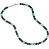 GAVU Collana Uomo Pietre con Perle Nere di Onice Opaco e Turchese Africano, Collana di Perline di Pietre Dure da Uomo 50cm