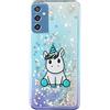 SNCLET Cover per Samsung Galaxy A55 5G Glitter Custodia Sabbie Mobili Cover Trasparente Liquido Brillantini Sequin Cristallo Copertura Protettiva Case Morbido per Samsung Galaxy A55 5G,Un Unicorno