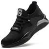 TOLHE Scarpe Antinfortunistiche Uomo S3 Leggere Scarpe da Lavoro Donna Comode Scarpe Antinfortunistica Donna Scarpe Antinfortunistiche Uomo Cucina Scarpe Antiscivolo con Punta in Acciaio Nero Grigio 45EU