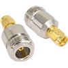 Boobrie Adattatore per Antenna Coassiale RF Tipo N Femmina a SMA Maschio Convertitore Connettore Cavo Coassiale per Antenne Radio di Trasmissione WiFi Confezione da 2