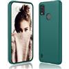 DESSEN Cover per ZTE Blade A51 - Liquido Silicone Custodia Antiurto Protezione Case Sottile e Morbida TPU Bumper con Fodera Microfibra Antigraffio, Verde Scuro