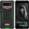 HOTWAV T5 Max Rugged Smartphone 2023 Android 13 Telefono Indistruttibile, 6,0 HD+, 4GB+64GB (1TB Espandibile) 6050mAh 13MP 4G Dual SIM Cellulare Rugged, IP68IP69K, NFC/OTG/Face ID/GPS (Verde)