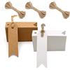 G2PLUS 200 PCS Etichette Regalo,Etichette in Carta Kraft,7x2CM Tag Regalo con Spago in Juta da 30M per Matrimoni,Compleanni e Natale (Bianca+Marrone)