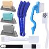 Xemnys Kit di spazzole per la pulizia delle fessure, strumento per la pulizia delle veneziane, per finestre e porte scorrevoli, strumenti per la pulizia di piccoli spazi, bagno, cucina