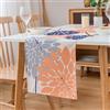 LRartdeco Tovaglia Centrotavola Blu Navy e Giallo 40x140cm Runner Tavola Moderno Runner Tavola Floreale Geometrica 1 Pezzo Lino Runner Tavola per Nozze Feste Vacanze Tavolo Decorazione
