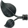 GIRASOLE HOME® Terminale Doppia Foglia per Asta da Tenda dal Diametro di 18-20 mm 2 Pezzi in Alluminio (Nero e Argento)