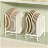 QUMENEY 2 supporti per piatti, organizer multifunzione, per piatti, cucina, scolapiatti per piatti, coperchio pentole, tagliere, colore bianco (L)