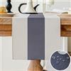 Vorysum Runner Tavolo Moderno Poliestere Impermeabile Tovaglia Antimacchia Runner Effetto Lino Lavabile Decorazione Tavolo da Pranzo Sala da Pranzo, Feste, Festival Matrimoni (Grigio, 40x140cm )
