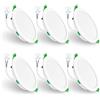 ALUSSO LIGHTING Faretti LED da Incasso per Cartongesso,22W 1900LM 230V Luci da Soffitto Interno,Foro Incasso Ø190-205mm,3CCT 3000K 4000K 6500K Faretto led incasso IP44 per Cucina,Bagno,Set di 6,Bianc