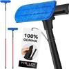 Tyroler Bright Tools Tyroler 2-in-1 per Finestre Alte | Manico Telescopico Antiruggine 1.4m-2.3m | Testina in Gomma Naturale 100% | Durata e Protezione Superiori