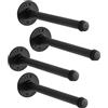 IBUYKE 4 Barra Appendiabiti da Parete da 30.5cm, Metallo Barra Appendiabiti per Tubo Industriale, Asta Appendiabiti Multifunzione da Muro, Staffe per Mensole per Camera da Letto, Nero TYJ004H