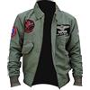Suiting Style Tom Cruise Top Air Force G1 Maverick Flight Aviator Pilot Bomber Verde Giacca in Cotone, Verde, XXL