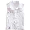 KETAFOUND Gilet Di Jeans Autunnale - Gilet Bianco Lavaggio Vintage Da Donna Giacca Da Cowboy Senza Maniche Con Risvolto Slim Fit, Streetwear Classico Primaverile Taglie Forti, Come Mostrat