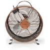 NEDIS FNCL10CO20 - Ventilatore da tavolo retrò - Diametro 25 cm - 2 velocità - Certificato interamente in metallo - Effetto retrò - Maniglia - Cavo lungo 1,5 metri - Turchese 1,50 m rame