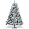 EINFEBEN - Albero di Natale artificiale, effetto neve, 180 cm, con 860 rami, in PVC, albero di Natale ad apertura automatica con supporto in metallo, difficilmente infiammabile