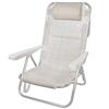 Aktive 53975 - Sedia Pieghevole Multiposizione Alluminio Beach 108x60x82 cm - Beige