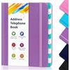 BLESWIN Rubriche telefoniche con indice alfabetico cartonato, formato tascabile 6,1 * 4,72 e stampa grande per anziani, per mantenere i contatti in ordine, Purple