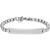 Fossil Bracciale da uomo in acciaio inossidabile con chiusura a moschettone, tonalità argento, Argento lucido