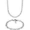 FOSSIL Collana da Uomo Heritage in Acciaio Inossidabile Argento e Bracciale, Set