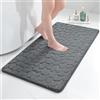 Chakme Tappetino da Bagno in Memory Foam, Assorbente, Antiscivolo, Decorativo per Doccia, Soggiorno, 60 x 120 cm, Grigio Scuro