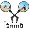KEMIMOTO Specchietto Moto Retrovisore, Omologati Universali Specchietti Moto, Pieghevoli Specchi Manubrio M10 per Street Bike Sport Bike Scooter Cruiser