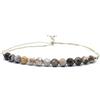 Eloboe essence Bracciale filo da donna Jasper zebra pietra naturale 4 mm di spessore in argento sterling 925 regolabile a tutti gli spessori del polso