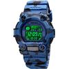 TONSHEN Uomo e Donna Sportivo Digitale Orologio Impermeabile Multifunzione LED Elettronico Outdoor Militare Tattica Orologi da Polso Allarme Data Cronometro (Donna Blu)