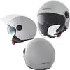 A-Pro Casco Jet Scooter Moto ECE 22-06 Doppia Visiera Parasole Argento S