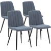 HOMN LIVING Set di 4 sedie da Pranzo Sagi Imbottite Blu, Certificate da SGS, 45 cm (Larghezza) x 56 cm (profondità) x 84 cm (Altezza)