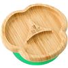 bamboo bamboo Baby E Piatto Bambini, Bambù Con Divisori Suzione Sicura Per Pasti E Svezzamento Con Base Antiscivolo Per Neonati Da 6 Mesi (Divisorio, Verde)
