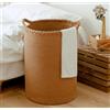 Homlikelan Cesto portabiancheria in vimini, alto, per coperte, vestiti, cuscini, giocattoli, scarpe, grande, in cotone, per camera da letto, soggiorno, bagno, cameretta dei bambini, marrone