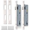 Bwintech 2 serrature a mortasa in acciaio inox 9235, 92 mm centro 35 mm, struttura in nichel satinato, serratura per porte interne ed esterne
